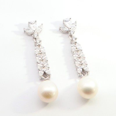Orecchini Domar Gioielli Donna Orecchini perle argento 925 in Argento Cubic Zirconia EPB117452 - EPB117452